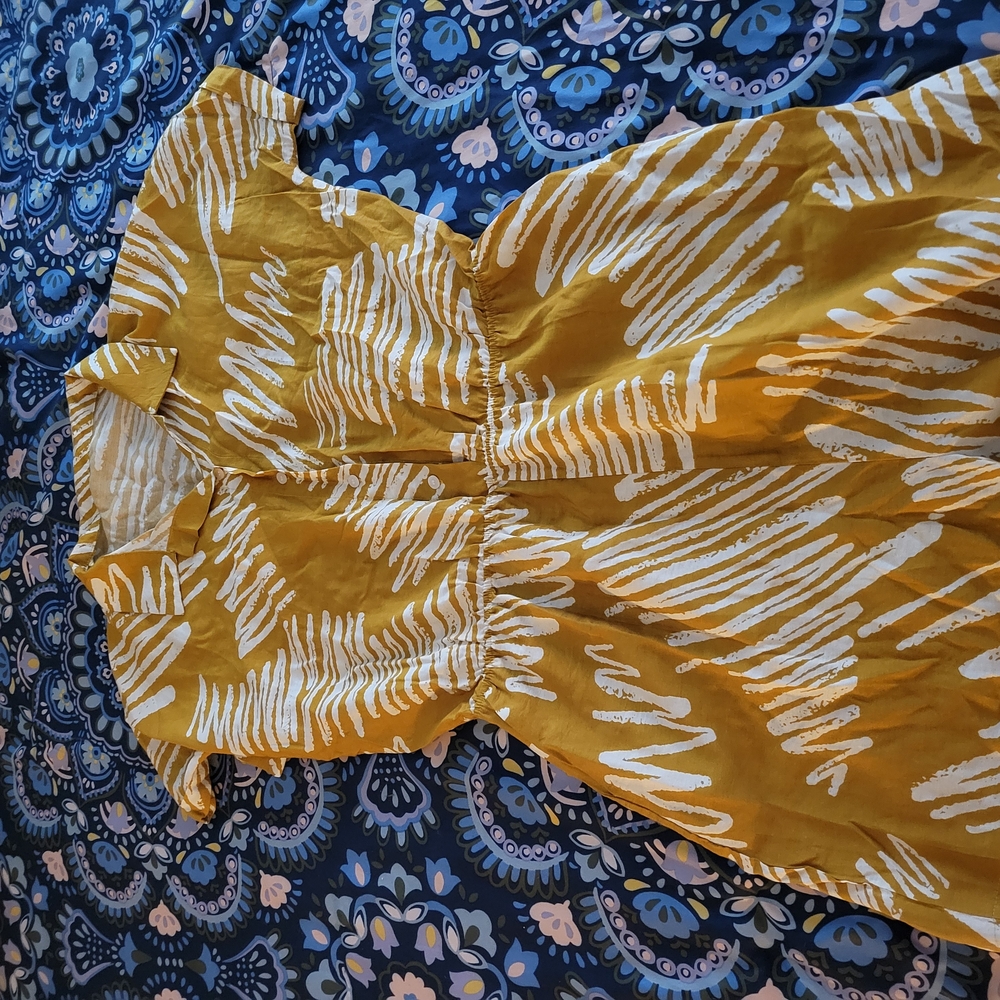 Yellow and White Patterned Dress